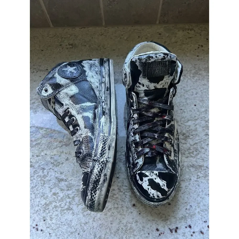 Converse All Star Chuck Taylor’s Lace Up Shoes Custom Design OOAK Mens 10.5